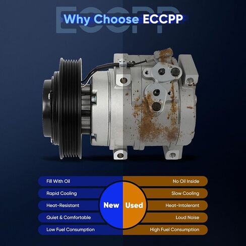 ECCPP تكييف وضاغط للهواء لتويوتا كورولا ماتريكس 1.8L 2003 04 05 06 07 2008 ضاغط التيار المتردد مع القابض 10S15L التبريد السريع in Saudi Arabia