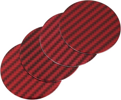 X AUTOHAUX 50mm Carbon Fiber Style Car Wheel Center Hub Cap Emblem Base Sticker 4pcs in Saudi Arabia