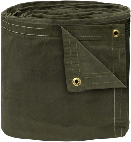 TARP SUPPLY INC. Fire Retardant Canvas Tarp – 18 Mil Heavy Duty, Water & Flame Resistant, Tear-Proof with Brass Grommets – UV Resistant,for Welding Camping Safety Industrial Use 5' x 7' tarps in Saudi Arabia