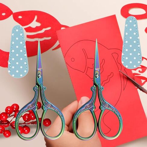 3.6 Inch Small Embroidery Sewing Scissors with PU Leather Cover for Handicraft, DIY Craft Projects, Scrapbooking, Office Supplies, and Teacher Use in Saudi Arabia