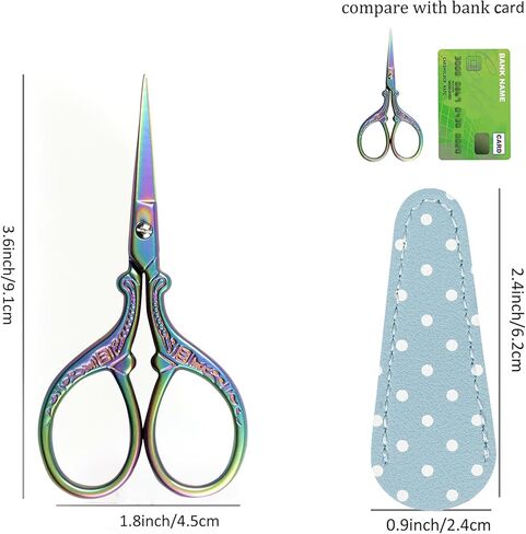 3.6 Inch Small Embroidery Sewing Scissors with PU Leather Cover for Handicraft, DIY Craft Projects, Scrapbooking, Office Supplies, and Teacher Use in Saudi Arabia
