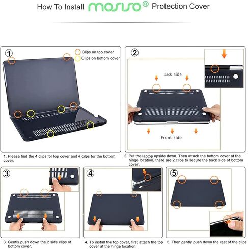 حافظة MOSISO متوافقة مع جهاز MacBook Pro مقاس 13 بوصة (الموديل: A1278، مع قرص مضغوط) إصدار قديم تم إصداره مبكرًا 2012/2011/2010/2009/2008، غطاء حماية من البلاستيك الصلب، أسود in Saudi Arabia