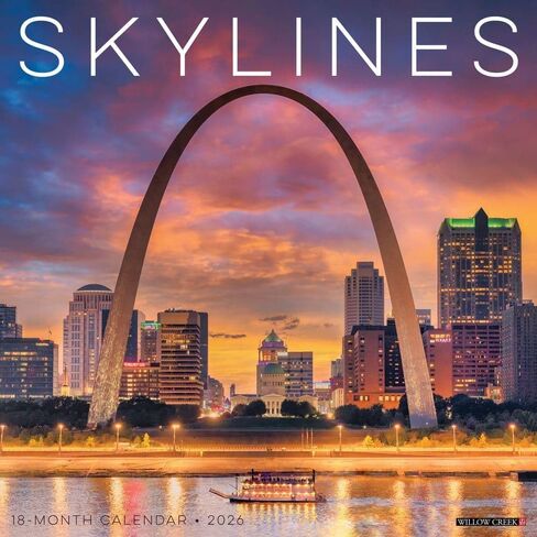 Willow Creek Press، تقويم حائط Skylines 2026، 12 بوصة × 12 بوصة، تقويم لمدة 18 شهرًا مع غلاف مثبت in Saudi Arabia