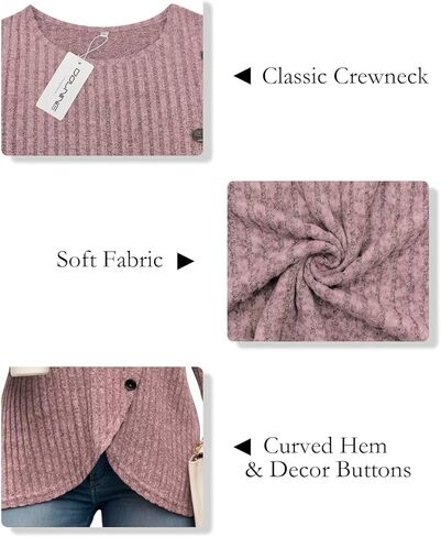 DOLNINE Womens-Plus-Size-Tops Casual Long Sleeve Shirts Trendy Button Side Split Fall Cute Tunic Sweatshirts XL-5XL in Kuwait