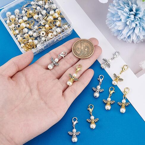 40 قطعة من PH PandaHall سحر الملاك الحارس بلونين من أجنحة الملاك، 1.2 بوصة قلادات جناح الملائكة على الطراز التبتي لقلادة وسوار وسلسلة مفاتيح وصنع المجوهرات والحرف اليدوية in Saudi Arabia