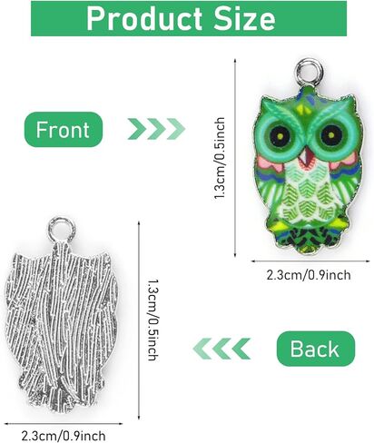 Generic 30 Pieces Owl Charms for Jewelry Making, Colorful Metal Owl Pendants, Cute Animal Jewellery Making Supplies in Saudi Arabia