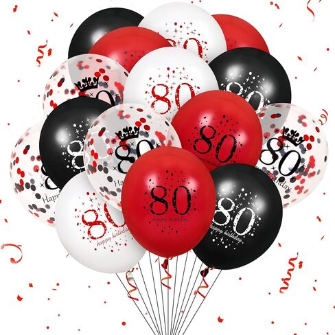 50th Latex Birthday Balloons, 16Pcs Red Black Happy 50th Birthday Balloons, Red Black 50th Birthday Party Decorations Balloons for Women Men 50th Birthday, Anniversary Decor in Saudi Arabia