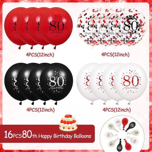 50th Latex Birthday Balloons, 16Pcs Red Black Happy 50th Birthday Balloons, Red Black 50th Birthday Party Decorations Balloons for Women Men 50th Birthday, Anniversary Decor in Saudi Arabia