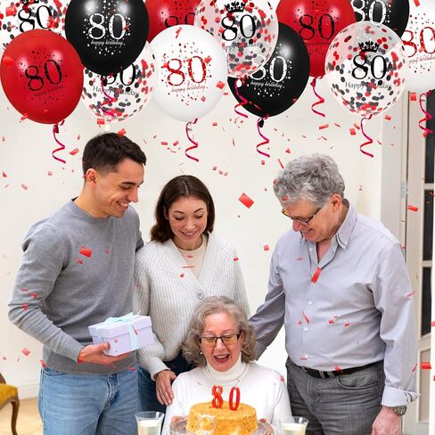50th Latex Birthday Balloons, 16Pcs Red Black Happy 50th Birthday Balloons, Red Black 50th Birthday Party Decorations Balloons for Women Men 50th Birthday, Anniversary Decor in Saudi Arabia