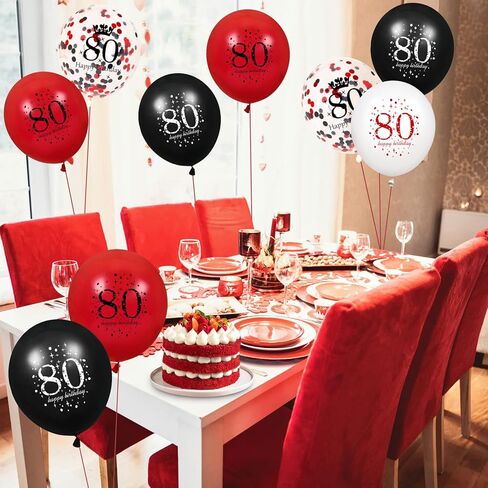 50th Latex Birthday Balloons, 16Pcs Red Black Happy 50th Birthday Balloons, Red Black 50th Birthday Party Decorations Balloons for Women Men 50th Birthday, Anniversary Decor in Saudi Arabia