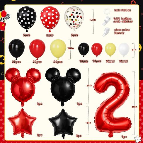 Mouse 2nd Birthday Party Decorations 143Pcs Oh Twodles Birthday Decorations Backdrop Balloons Arch Box High Chair Banner Bday Party Idea for Baby Boys|Girls in Saudi Arabia