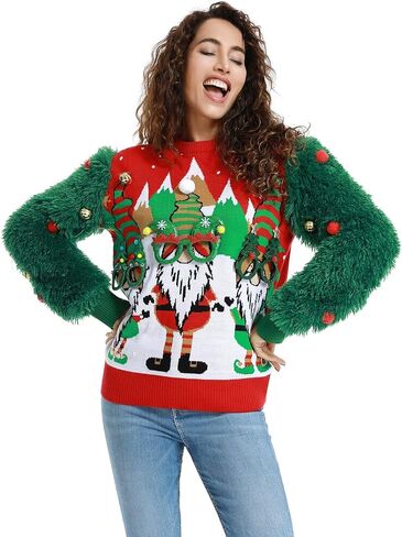 Unisex Women's Ugly Christmas Sweater Funny Santa Reindeer Hoodie Jumper Novelty Knit Pullover (XX-Large) in Saudi Arabia