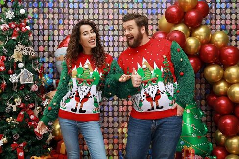 Unisex Women's Ugly Christmas Sweater Funny Santa Reindeer Hoodie Jumper Novelty Knit Pullover (XX-Large) in Saudi Arabia