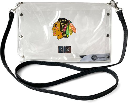 محفظة Littlearth Detroit Red Wings NHL Clear Envelope مع حزام أسود أنيق in Saudi Arabia