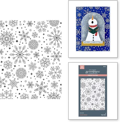 لوحة Spellbinders BP-314 Snowfall Shimmer BetterPress من مجموعة Wonderland in Saudi Arabia