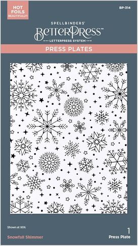 لوحة Spellbinders BP-314 Snowfall Shimmer BetterPress من مجموعة Wonderland in Saudi Arabia