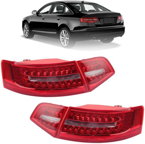 4PCS Inner Outer LED Tail Light Assembly For AUDI A6 C6 Sedan 2009 2010 2011 Rear Brake Stop Lamp Left & Right Side Set in Saudi Arabia