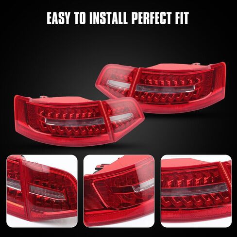 4PCS Inner Outer LED Tail Light Assembly For AUDI A6 C6 Sedan 2009 2010 2011 Rear Brake Stop Lamp Left & Right Side Set in Saudi Arabia