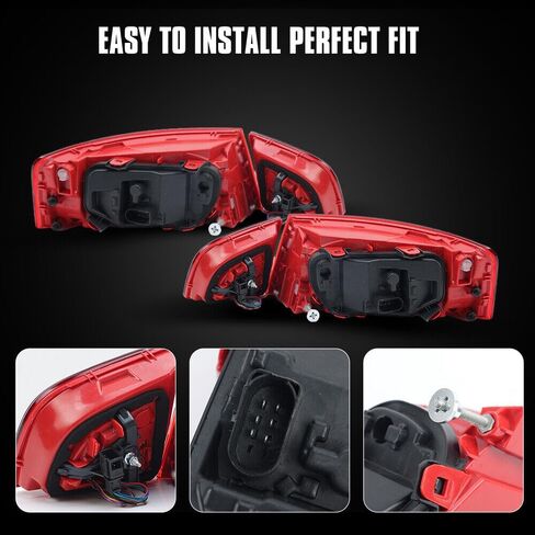 4PCS Inner Outer LED Tail Light Assembly For AUDI A6 C6 Sedan 2009 2010 2011 Rear Brake Stop Lamp Left & Right Side Set in Saudi Arabia