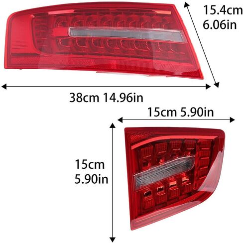 4PCS Inner Outer LED Tail Light Assembly For AUDI A6 C6 Sedan 2009 2010 2011 Rear Brake Stop Lamp Left & Right Side Set in Saudi Arabia