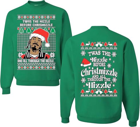 wild custom apparel Merry Christmas Twas the Nizzle before chrismas Ugly Christmas Crewneck Sweatshirt in Saudi Arabia