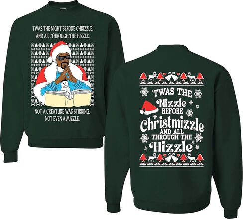 wild custom apparel Merry Christmas Twas the Nizzle before chrismas Ugly Christmas Crewneck Sweatshirt in Saudi Arabia