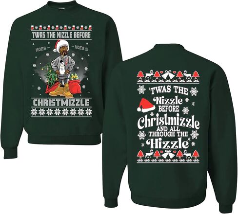 wild custom apparel Merry Christmas Twas the Nizzle before chrismas Ugly Christmas Crewneck Sweatshirt in Saudi Arabia