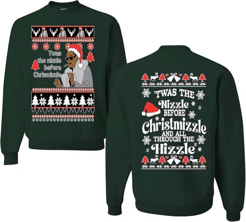wild custom apparel Merry Christmas Twas the Nizzle before chrismas Ugly Christmas Crewneck Sweatshirt in Saudi Arabia