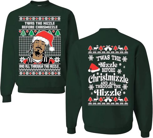 wild custom apparel Merry Christmas Twas the Nizzle before chrismas Ugly Christmas Crewneck Sweatshirt in Saudi Arabia