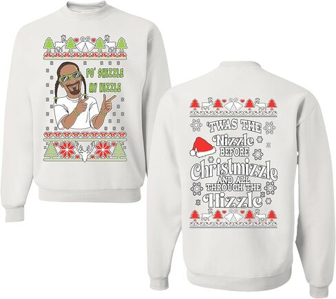 wild custom apparel Merry Christmas Twas the Nizzle before chrismas Ugly Christmas Crewneck Sweatshirt in Saudi Arabia