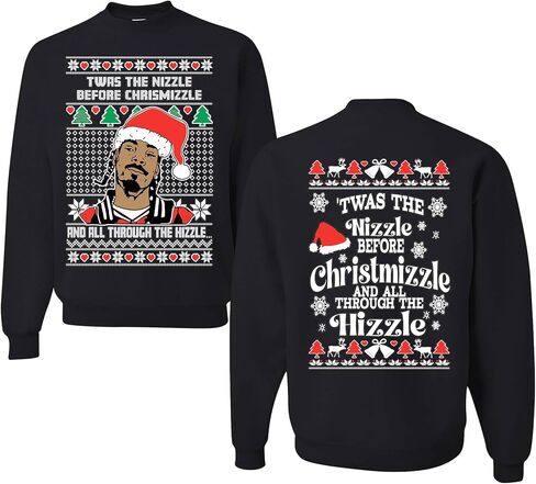 wild custom apparel Merry Christmas Twas the Nizzle before chrismas Ugly Christmas Crewneck Sweatshirt in Saudi Arabia
