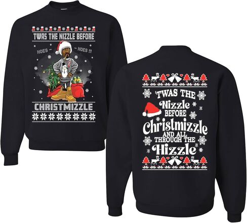 wild custom apparel Merry Christmas Twas the Nizzle before chrismas Ugly Christmas Crewneck Sweatshirt in Saudi Arabia