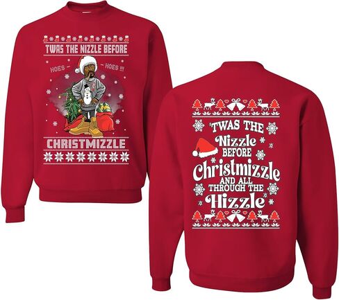 wild custom apparel Merry Christmas Twas the Nizzle before chrismas Ugly Christmas Crewneck Sweatshirt in Saudi Arabia