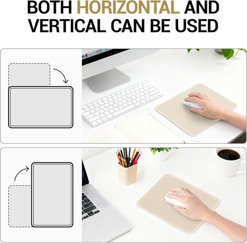 Beige Mouse Pad, Mousepad with Anti-fray Stitching, Premium-Textured & Waterproof Computer Mouse Mat with Non-Slip Rubber Base, Square Gaming Mouse Pads for Laptop Office Home 10.2X 8.2 in in Saudi Arabia