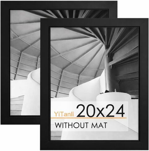 إطار ملصق مقاس 24 × 36، إطارات ملصقات سوداء مقاس 24 × 36 بوصة للملصقات والمطبوعات الفنية، تثبيت على الحائط أفقيًا أو رأسيًا، عبوتان. in Kuwait