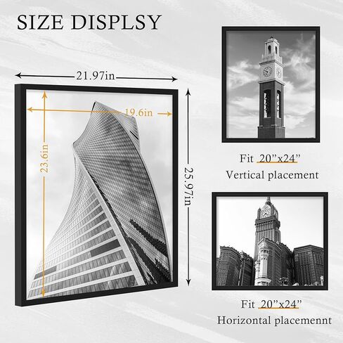 إطار ملصق مقاس 24 × 36، إطارات ملصقات سوداء مقاس 24 × 36 بوصة للملصقات والمطبوعات الفنية، تثبيت على الحائط أفقيًا أو رأسيًا، عبوتان. in Kuwait
