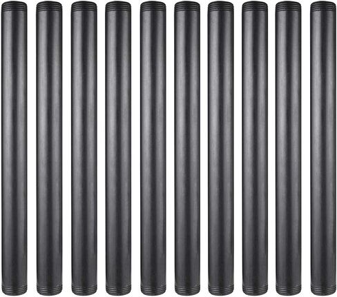 10 Pack 1 Inches x 16 ​Inches Black Malleable Steel Nipples Fitting, DIY Steampunk Industrial Vintage Style in Saudi Arabia