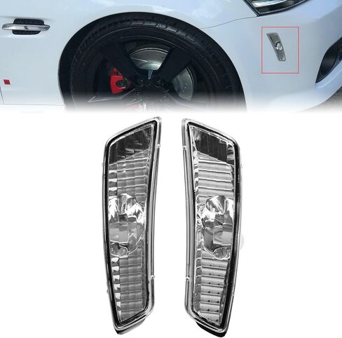 ECOTRIC Front Fender Side Marker Lights Compatible with 2008 2009 Pontiac G8 Turn Signal Light Amber Led Smoked Lens 2 Pcs in Saudi Arabia
