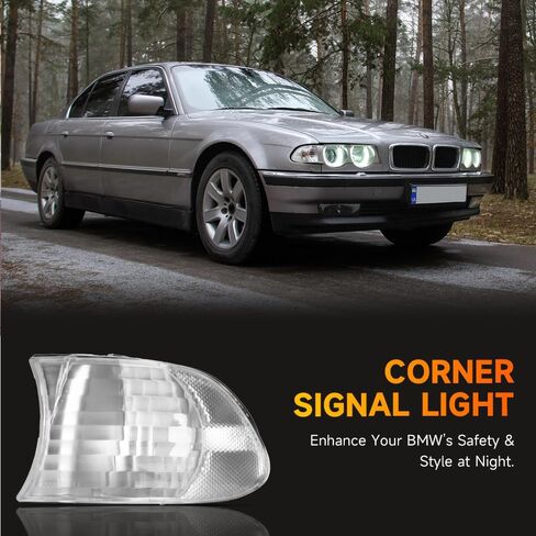 الجبهة اليسرى الجانب الأيمن واضح بدوره مصباح إشارة مصباح إشارة الزاوية لسيارات BMW 740i / 740Li / 750Li 1999-2001 | يستبدل # 63138379108 | 1 زوج in Saudi Arabia