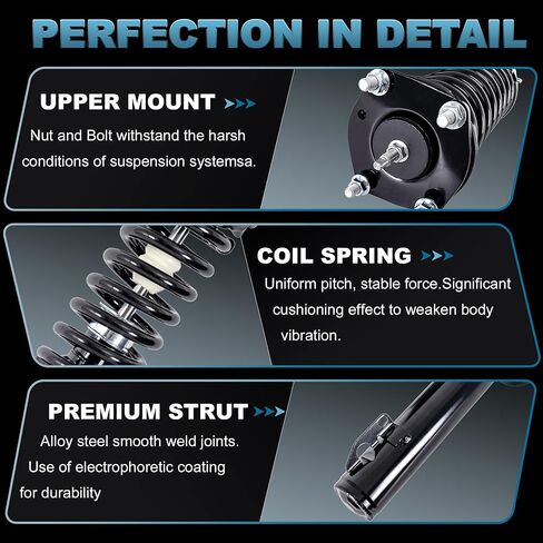 Front Complete Struts Assembly Shock Coil Spring Assembly 172990 172989 Compatible for 2014-2018 Toyota Corolla 2019 1.8L Excludes Sport suspension in Saudi Arabia