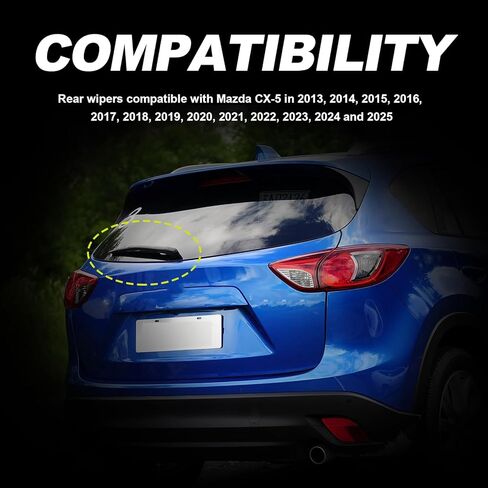 مجموعة شفرات ذراع الممسحة الخلفية للزجاج الأمامي متوافقة مع Mazda CX 5 2013 2014 2015 2016 2017 2018 2019 2020 2021 2022 2023 2024 2025 استبدال # L20667421 L206-67-421 in Saudi Arabia