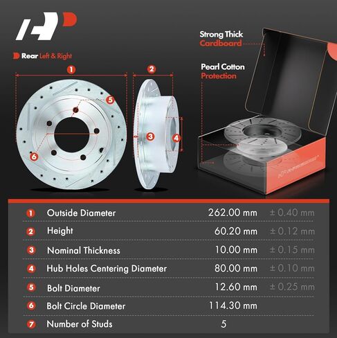 A-Premium Front and Rear Drilled and Slotted Disc Brake Rotors + Ceramic Pads Kit Compatible with Select Mitsubishi and Dodge Models - Lancer 2008-2016, Caliber 2007-2012, 12-PC Set in Kuwait