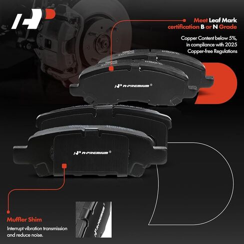 A-Premium Front and Rear Drilled and Slotted Disc Brake Rotors + Ceramic Pads Kit Compatible with Select Mitsubishi and Dodge Models - Lancer 2008-2016, Caliber 2007-2012, 12-PC Set in Kuwait
