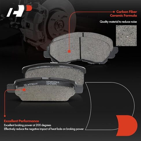 A-Premium Front and Rear Drilled and Slotted Disc Brake Rotors + Ceramic Pads Kit Compatible with Select Mitsubishi and Dodge Models - Lancer 2008-2016, Caliber 2007-2012, 12-PC Set in Kuwait