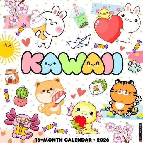 مطبعة ويلو كريك، تقويم حائط Kawaii 2026، 12 بوصة × 12 بوصة، تقويم 18 شهرًا مع غلاف مثبت in Saudi Arabia