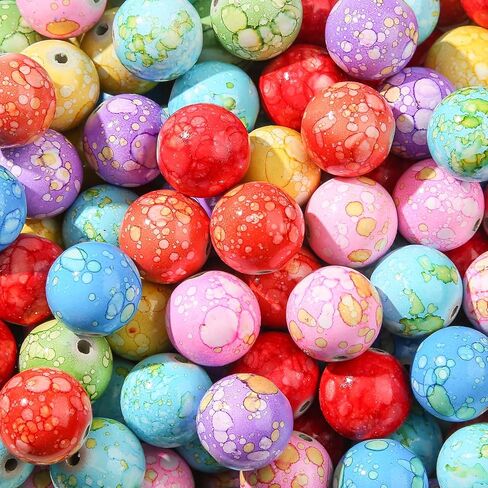 20mm Acrylic Beads 180pcs Cube Chunk Bubblegum Bead Multicolor Beadable Pen Ball Beads for Pen Bag Jewelry Making Necklace Bracelets (Transparent&Color) in Saudi Arabia