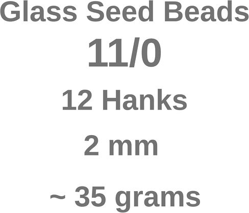 11/0 Glass Seed Beads, 12 String Hanks, Small Craft Beads, 2 mm (Black) in Saudi Arabia