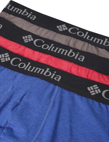 Columbia Men's Performance Cotton Stretch Boxer Brief-3 Pack, Black/Grey/Navy, Medium in Saudi Arabia