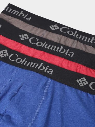 Columbia Men's Performance Cotton Stretch Boxer Brief-3 Pack, Black/Grey/Navy, Medium in Saudi Arabia