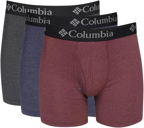 Columbia Men's Performance Cotton Stretch Boxer Brief-3 Pack, Black/Grey/Navy, Medium in Saudi Arabia